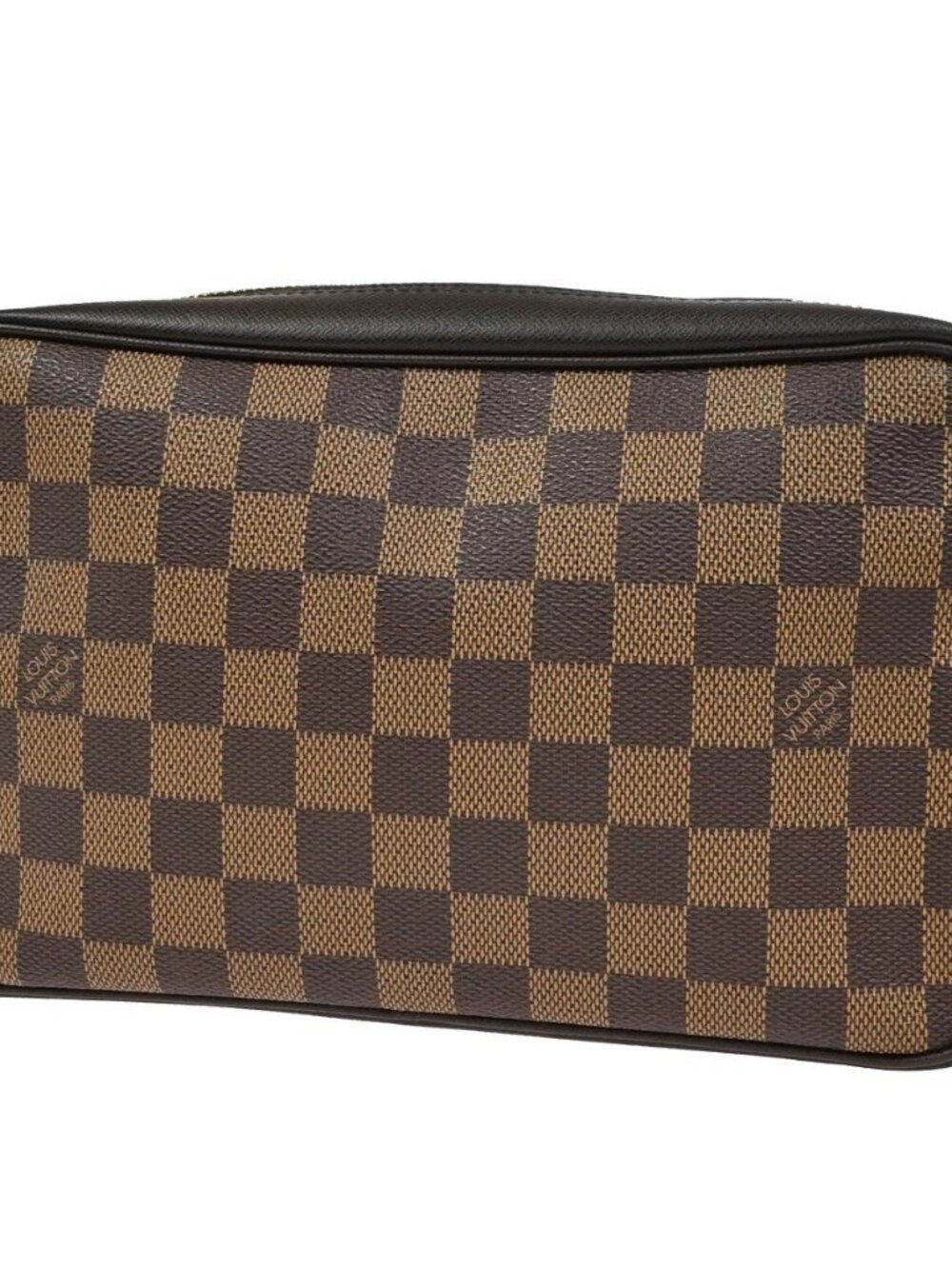 LOUIS VUITTON Trousse Toilette Clutch Hand Bag Damier Ebene Brown N47623 31YJ078